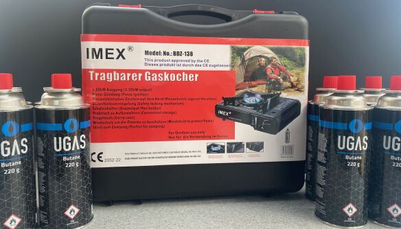 IMEX Notfall Gaskocher-Set (8xKartuschen+ Dutchoven)