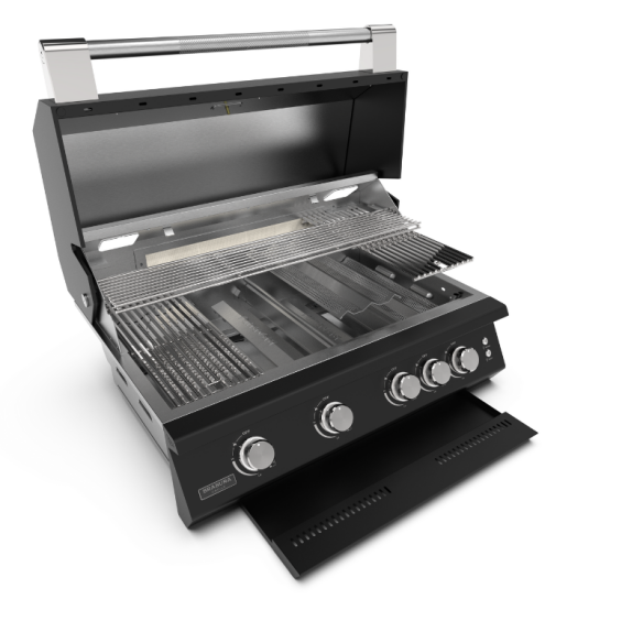 Brabura Edelstahl Gasgrill Fusion 400 RM Black inkl. Sear Burner