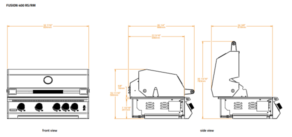 Brabura Edelstahl Gasgrill Fusion 400 RM Black inkl. Sear Burner