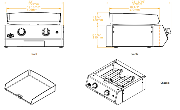 Brabura Gas Plancha/- Griddle L Class Original 20