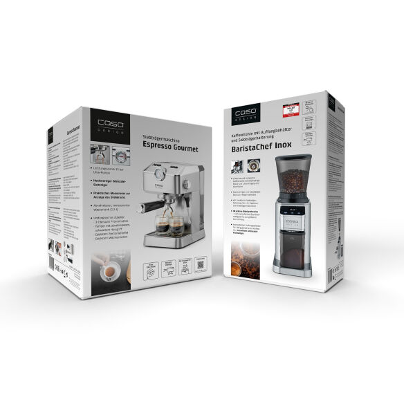 CASO Espresso Gourmet + BaristaChef Inox