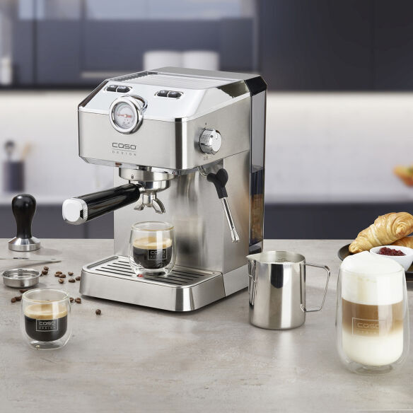 CASO Espresso Gourmet + BaristaChef Inox