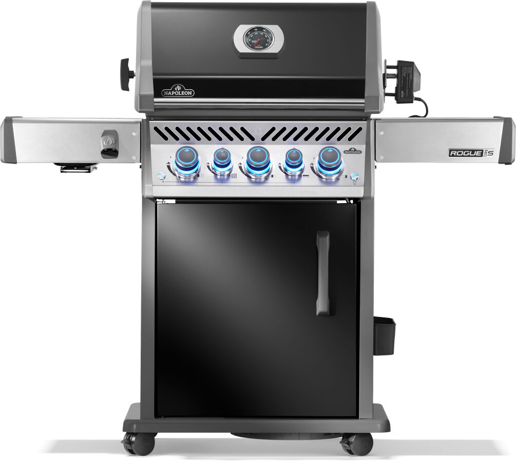 Napoleon Gasgrill Rogue PRO-S 425 mit Gußrosten, Schwarz, inkl. Drehspieß RPS425RSIBPK-2-DE-R