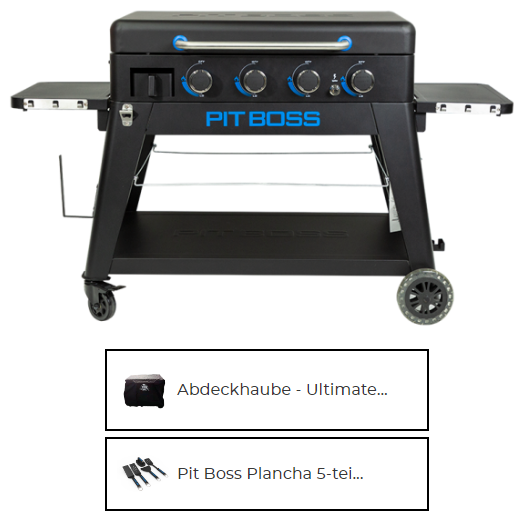 Pit Boss Ultimate Plancha Gasgrill 4 Brenner inkl. Plancha Set & Abdeckhaube 10815