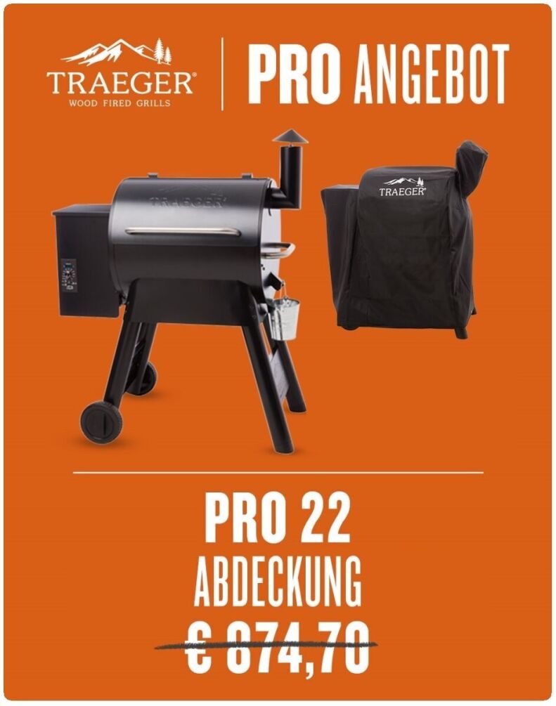 Traeger Starter-Set Pelletgrill Pro Serie 22 inkl. Abdeckhaube & 2x Pellets TFB57PUBE- SET