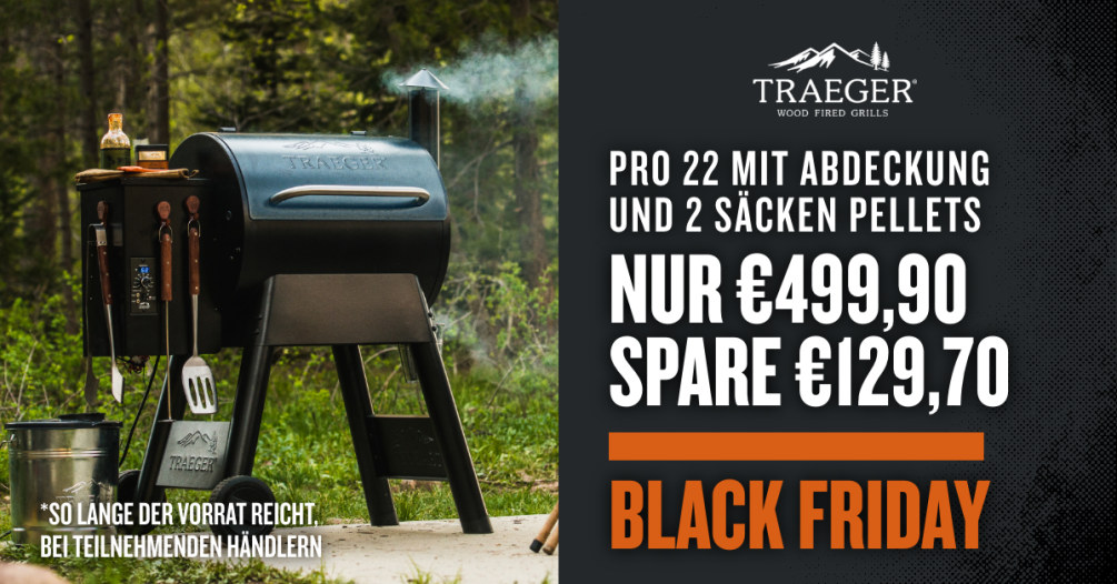 Traeger Starter-Set Pelletgrill Pro Serie 22 inkl. Abdeckhaube +2x Pellets  TFB57PUBE- SET